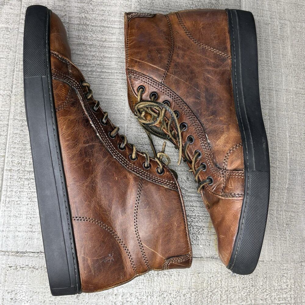 Frye Men’s Boots Walker High Top Sneakers Shoes Leather Brown Size 10 M USA - Picture 5 of 9